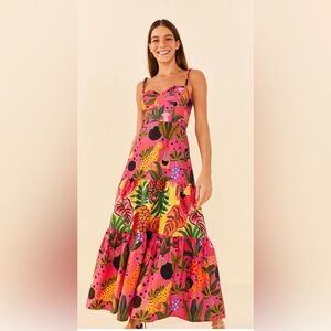 FARM RIO
Pink Pop Leopards Mixed Midi Dress